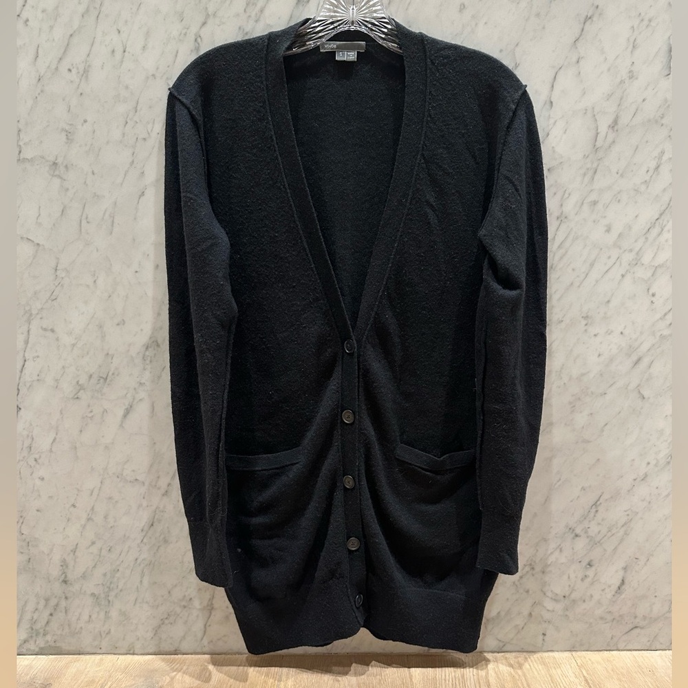 Vince Cashmere Black Cardigan Sweater